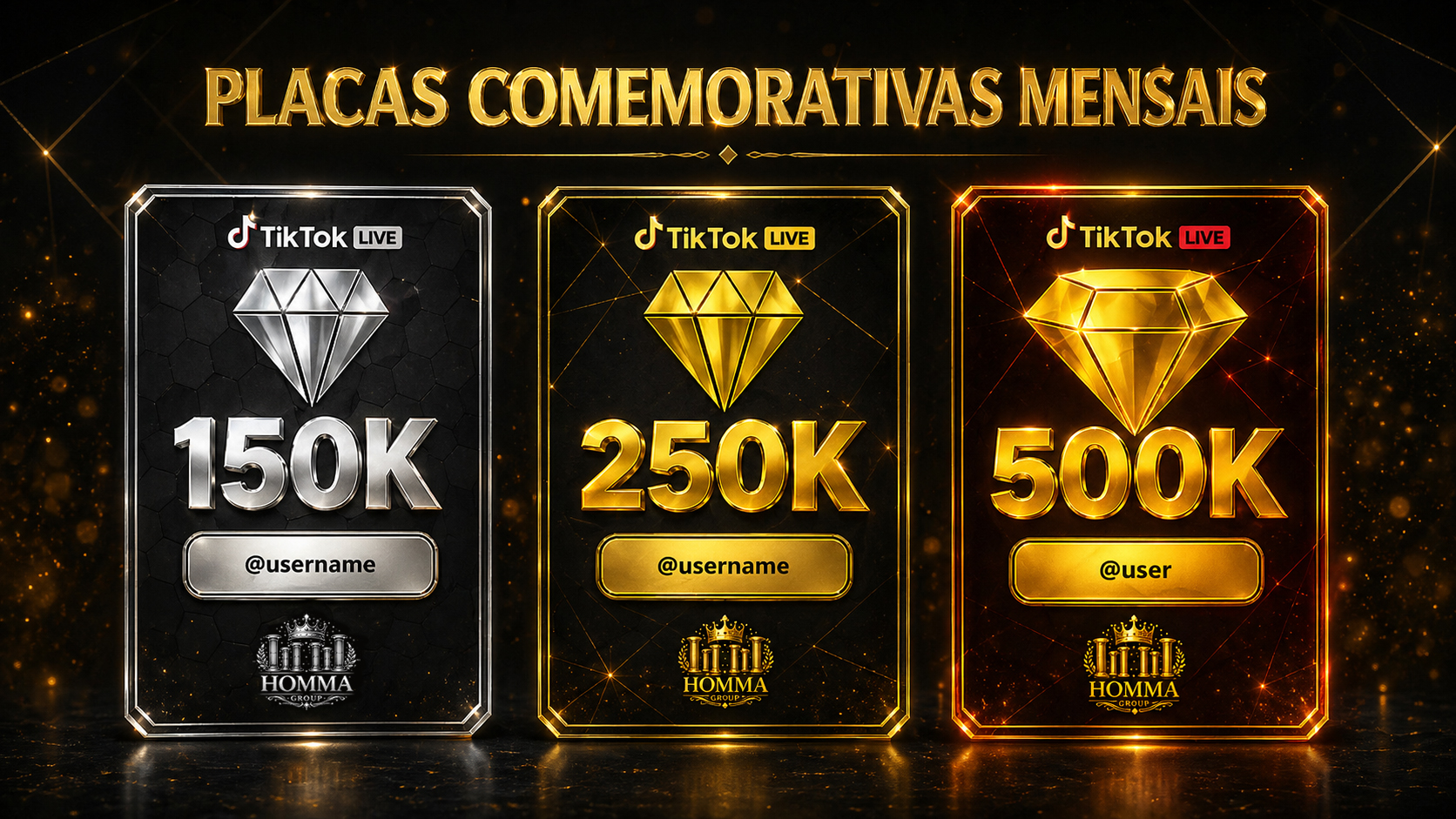 Placas comemorativas mensais HOMMA